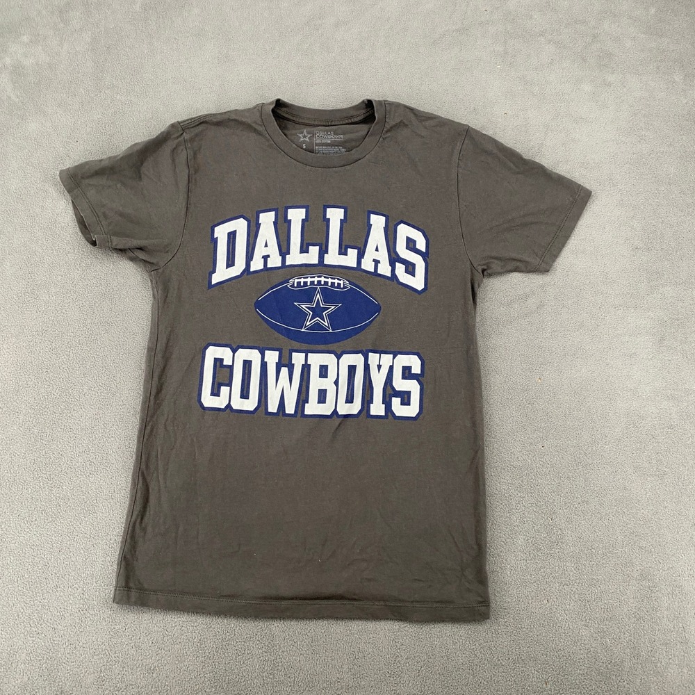 Dallas Cowboys Authentic Mens Graphic T-Shirt Gray Cotton Short Sleeve Small